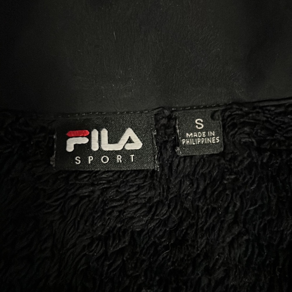 FILA Black Sport Teddy Fleece Full Zipper Size Small - Picture 6 of 9